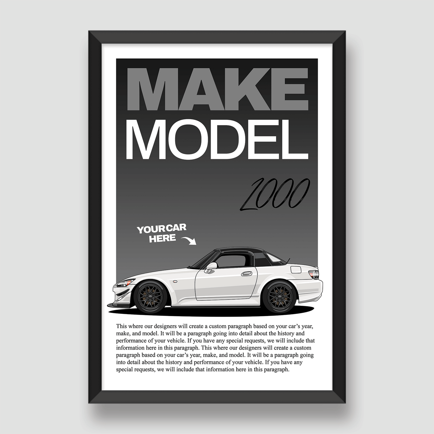 Editorial Style Custom Car Poster