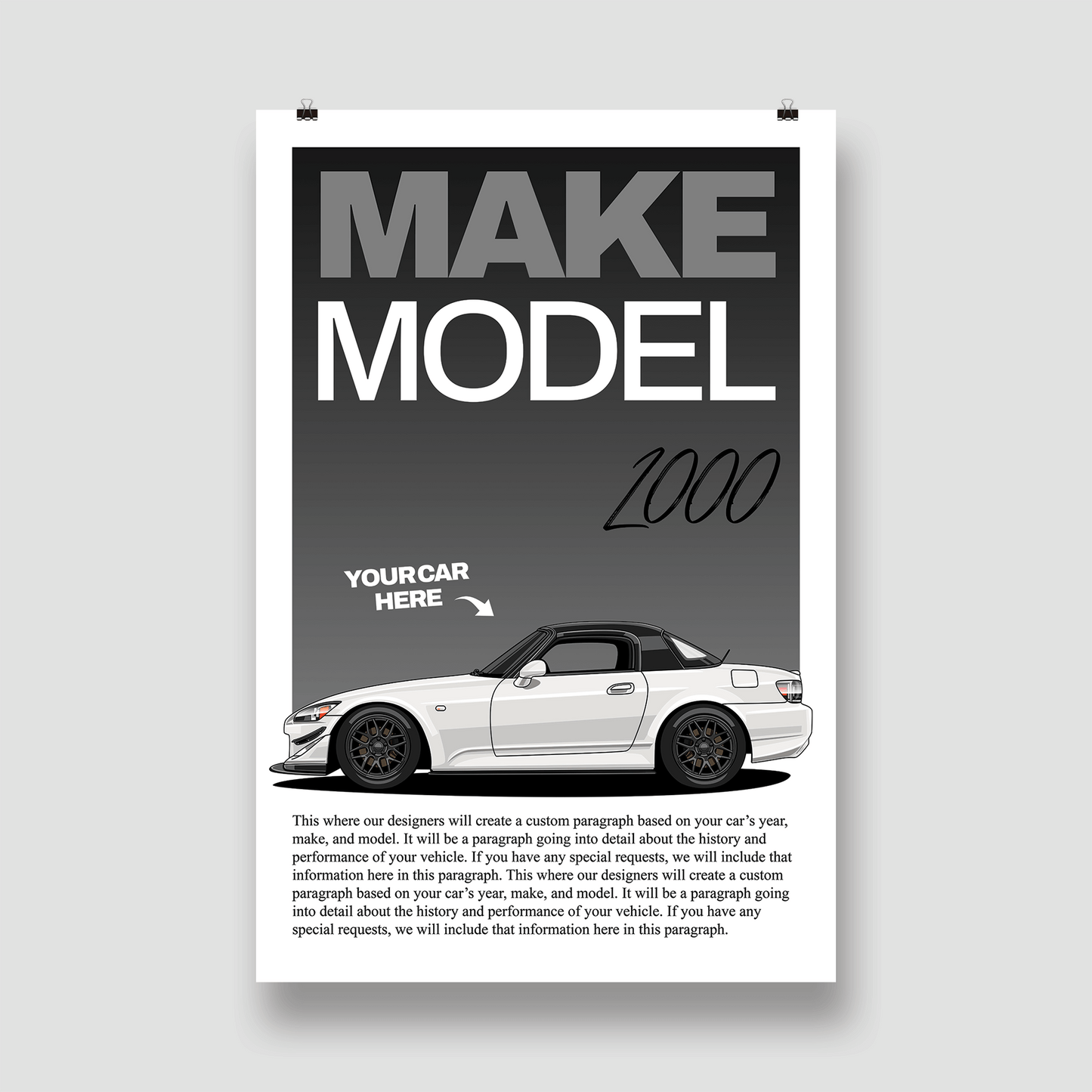 Editorial Style Custom Car Poster